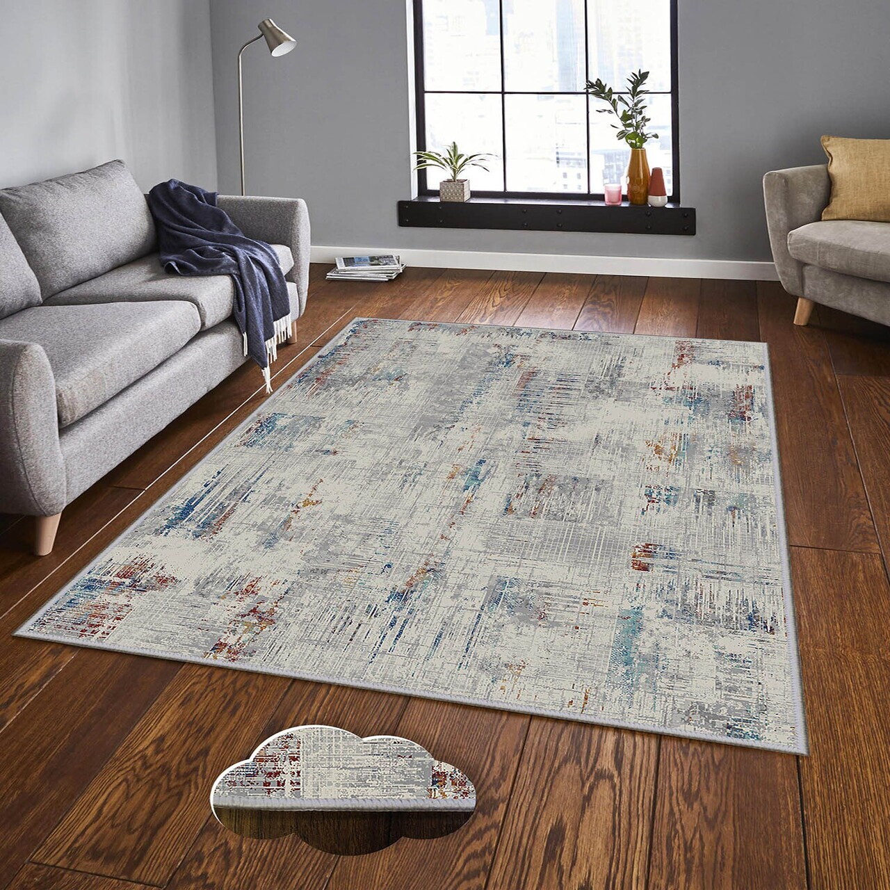 Covor Eexfab945 80x300 cm Poliester Multicolor