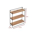 Raft de perete, Puqa Design, Eve, 37x46x12 cm, PAL, Stejar / Negru