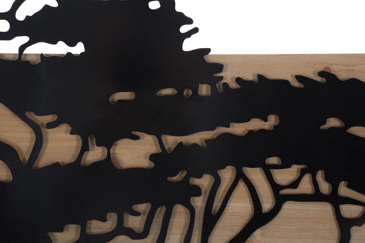 Set 3 decoratiuni de perete, Mauro Ferretti, Lagos, 204x80 cm, fier/MDF, negru, maro - imagine 4