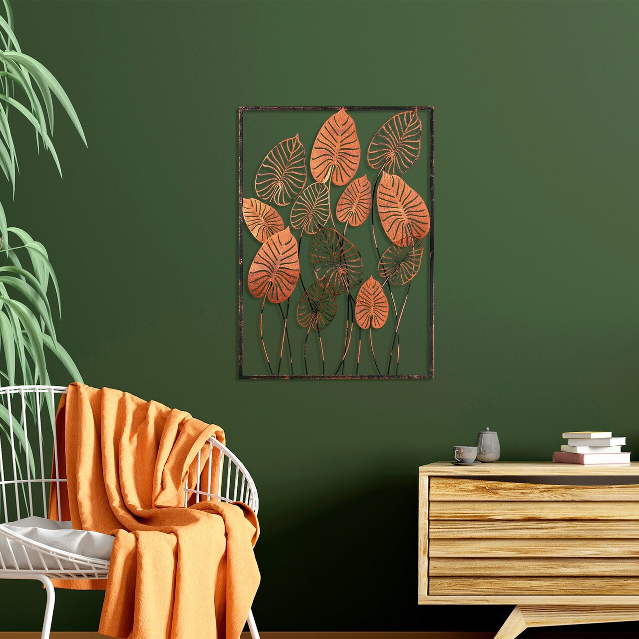 Decoratiune de perete, Atmi 3, Metal, Dimensiune: 70 x 50 cm, Multicolor - 2 | YEO