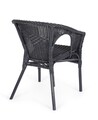 Scaun pentru gradina Alliss, Bizzotto, 58x61x74 cm, ratan/rachita, negru