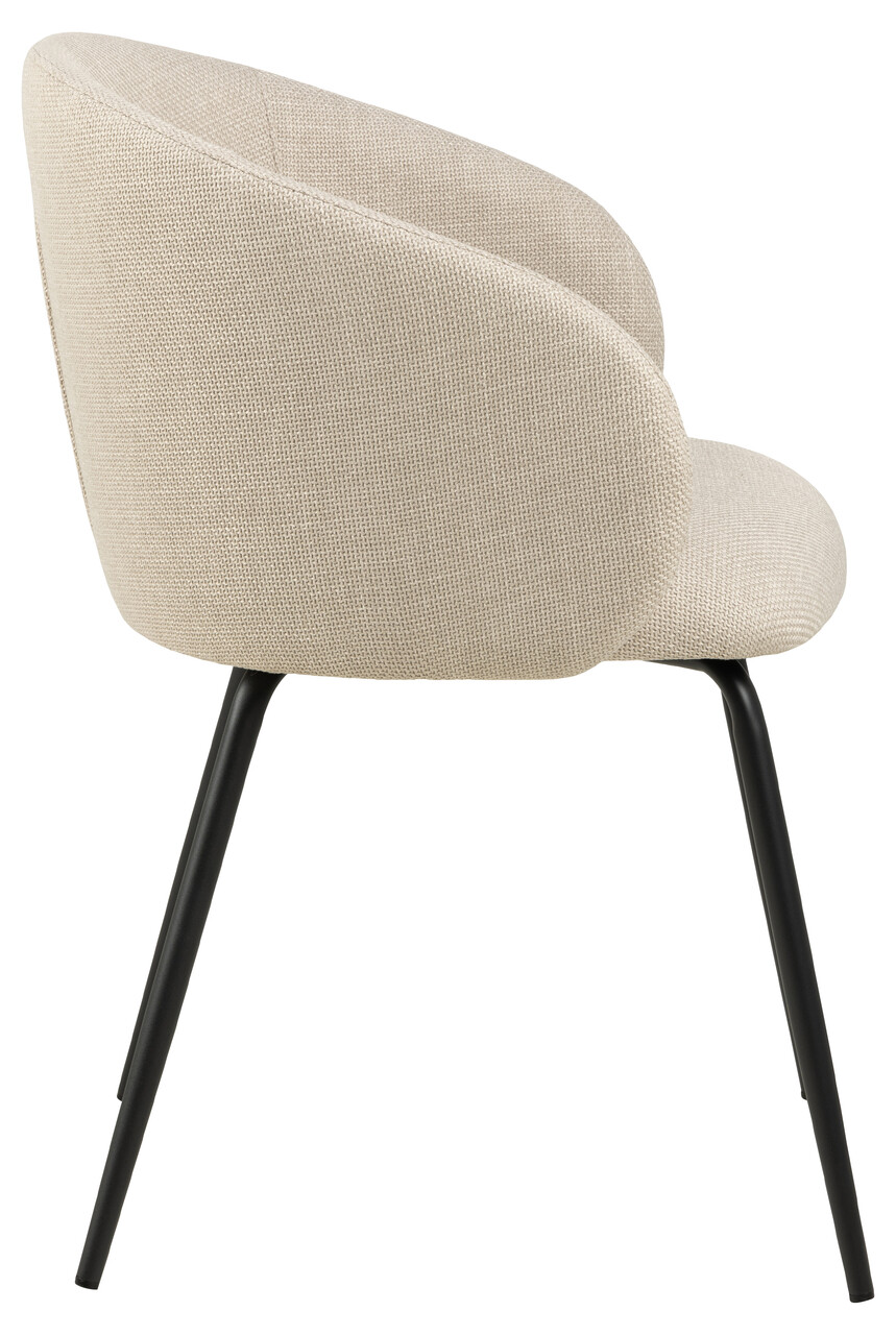 Scaun Eleanor, Actona, 55.5x55x79 cm, tesatura structurata/otel, bej/negru mat - view 10