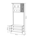 Cuier Nomad Portmanto, Decortie, 78x30x182 cm,bej/negru