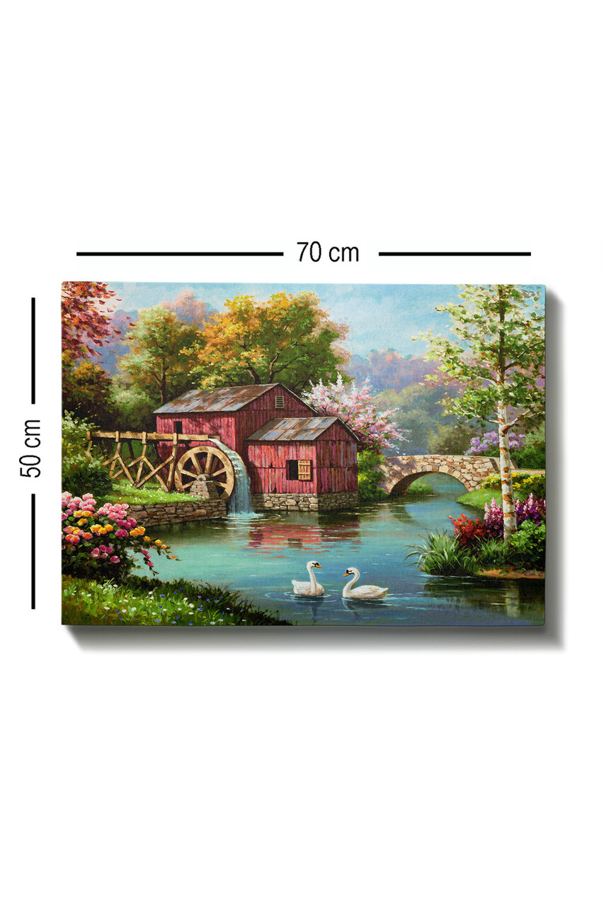Tablou decorativ, Kanvas Tablo (50 x 70), Cadru: 100% LEMN (grosime: 3 cm), Multicolor - view 3