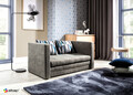 Canapea extensibila 2 locuri, ELTAP, Neva, 132x70x62 cm, lemn/poliester, gri