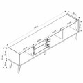 Comoda TV, Hanah Home, Mitra, 180x52x35 cm, Alb / Artizanal