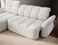 Coltar extensibil stanga 3 locuri ELTAP, Beneth, 301x185x115 cm, lemn/poliester, alb