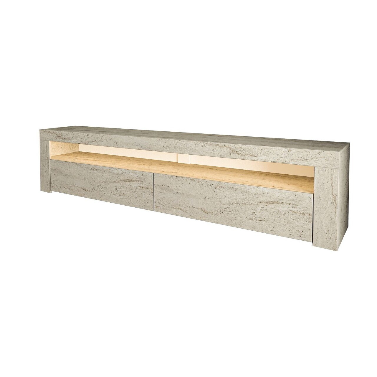 Comoda TV, Hanah Home, Batı, 150x46.8x36.8 cm, PAL, Travertin — imaginea 6