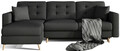 Coltar extensibil reversibil 3 locuri ELTAP, AsgL-01, Asgard, 248x162x93 cm, lemn/poliester, negru