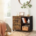 Dulap de birou pentru dosare, Vasagle, cu roti, compartiment A4 si letter, 80x40x66 cm, PAL, maro