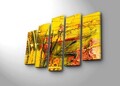 Set 5 tablouri decorative, 5PATK-223, Canvas, 19 x 70 cm, Multicolor