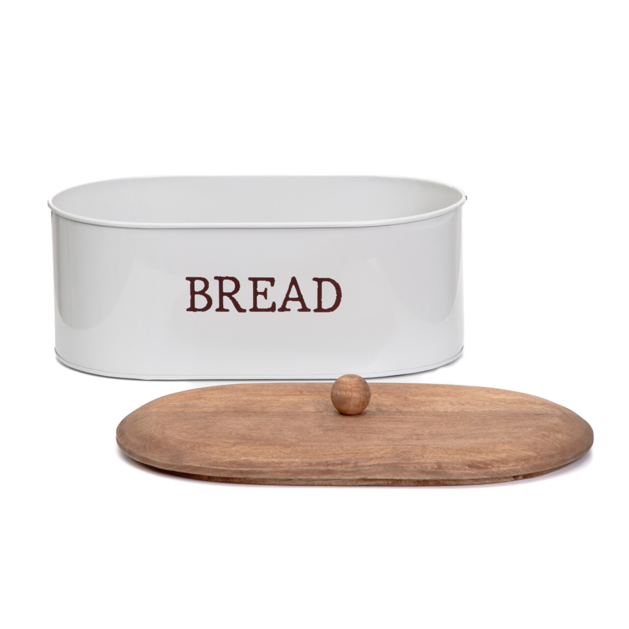 Cutie pentru paine Conti, Homla, 35x19x13 cm, inox/lemn, gri/natur - imagine 4