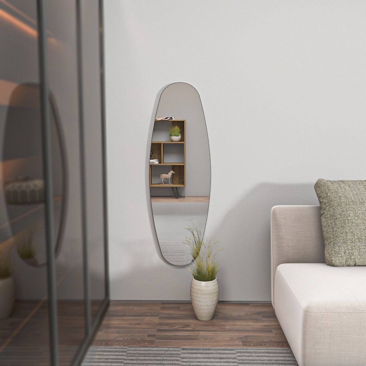 Oglinda Cheval, Siam, Venti, 40x120x2.2 cm, MDF , Transparent - 1 | YEO