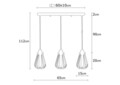 Lustra Fetiye N-1113, Noor, 65 x 112 cm, 3 x E27, 100W, negru
