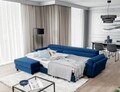 Coltar extensibil stanga 4 locuri ELTAP, Mari-71, Mariall, 288x200x92 cm, lemn/poliester, albastru