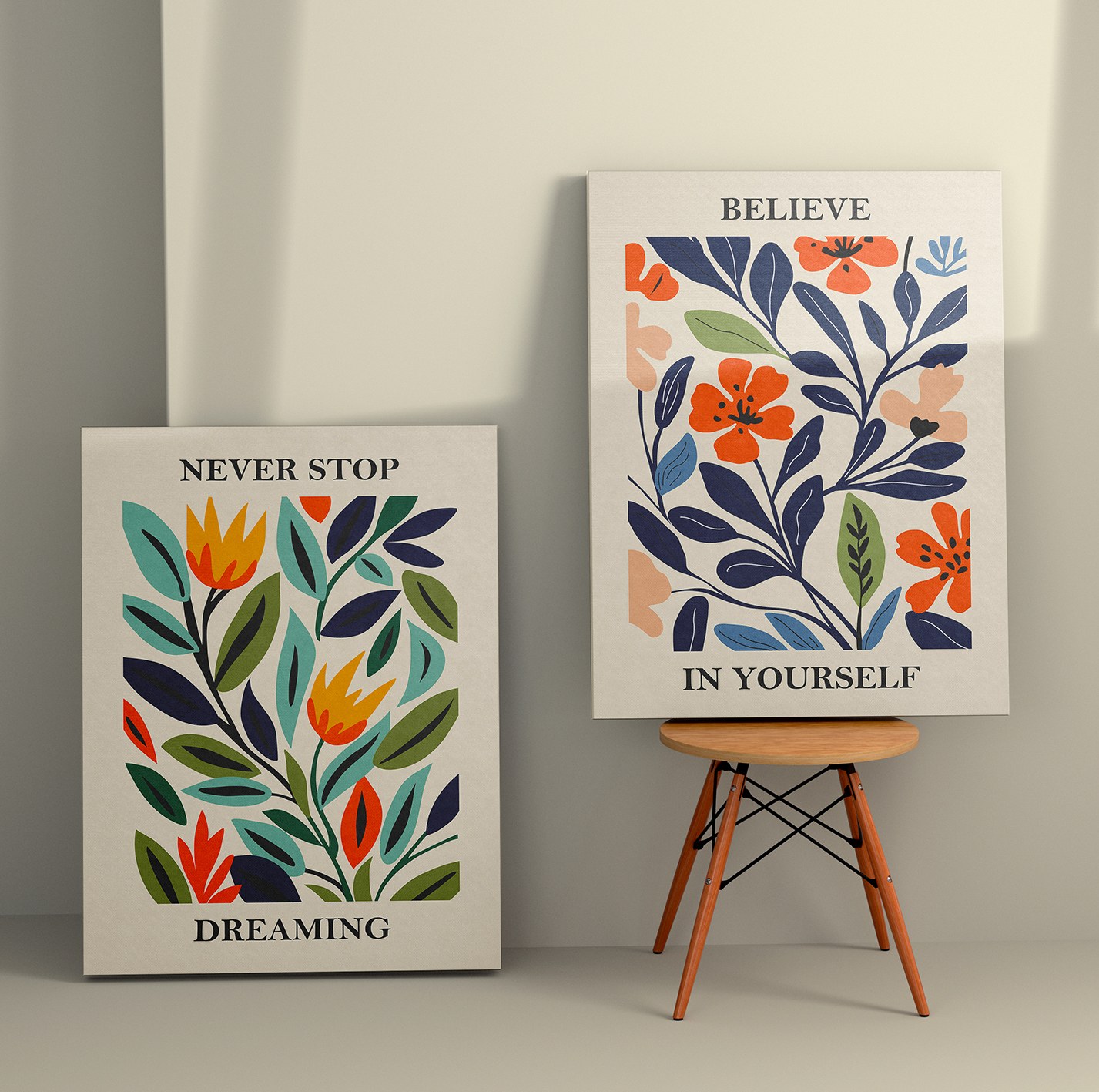 Tablou decorativ, 2KNV4331, Canvas, Lemn, Multicolor