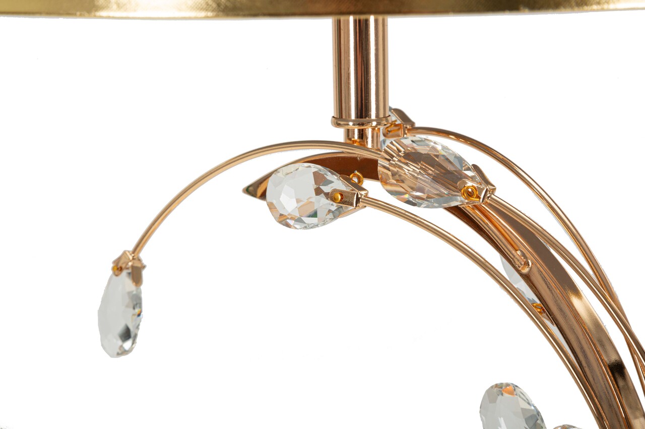 Lampa de masa Bruxelles, Mauro Ferretti, 1 x E27, 40W, 36x65 cm, fier/sticla, negru/auriu