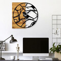 Ceas de perete, Wooden Clock 35, Lemn/metal, Dimensiune: 58 x 3 x 58 cm, Nuc / Negru