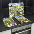 Protectie universala pentru aragaz Maximex, Summer, 56x50 cm, sticla, multicolor