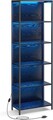 Biblioteca cu 6 rafturi, Vasagle, iluminare LED reglabila, 60x30.3x178.6 cm, otel/placaj, negru ebony