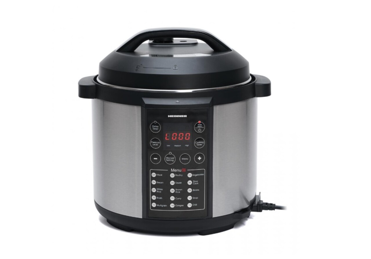 Oala electrica sub presiune Alacarte 6IX, Heinner, 1000W, 3.8L, 15 programe, negru/argintiu - 1 | YEO