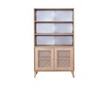 Corp biblioteca, Wolina, Goose, 90x158x41 cm, Corp: PAL 100% MELAMINAT, Alb / Stejar