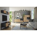 Dulap multifunctional ELTAP, Lanzzi, 120x40x150 cm, MDF laminat, negru/stejar