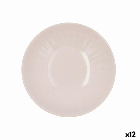 Set 12 farfurii adanci, Bidasoa, Romantic, Ø 22 cm, ceramica, roz adanci