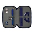 Set penar triplu 37 piese, Safta, Univeristy, 12.5 x 19.5 x 5.5 cm, poliester, multicolor