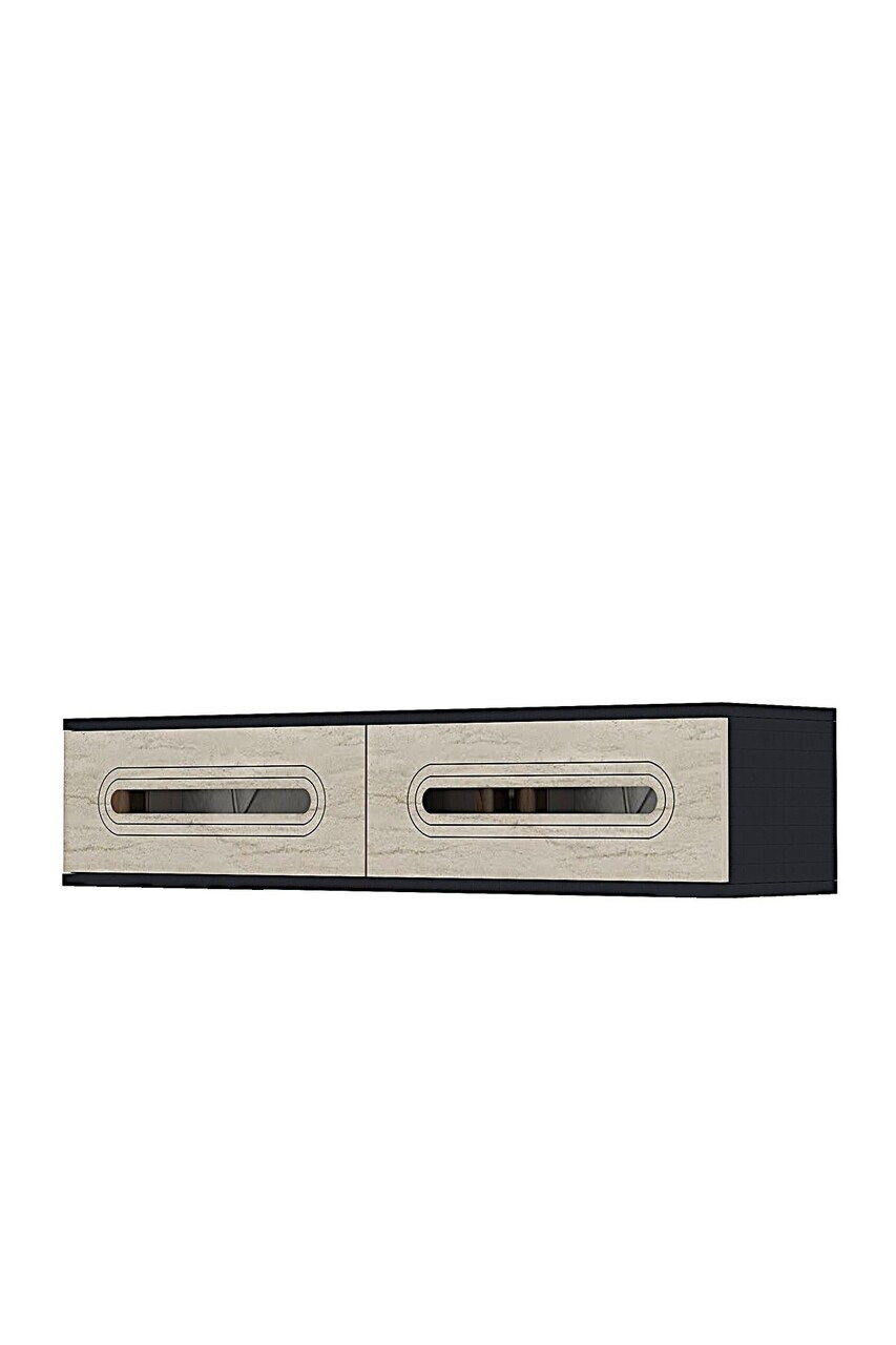Dulap, Hanah Home, Rany 120, 120x25.5x29.6 cm, Antracit / Travertin / Argint — imaginea 5