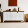 Consola, Tuvalle, Tuval 067, 150x76x39 cm, Stejar / Alb