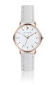 Ceas pentru dama, Emily Westwood, Gran Paradise White, piele naturala/inox, alb/auriu