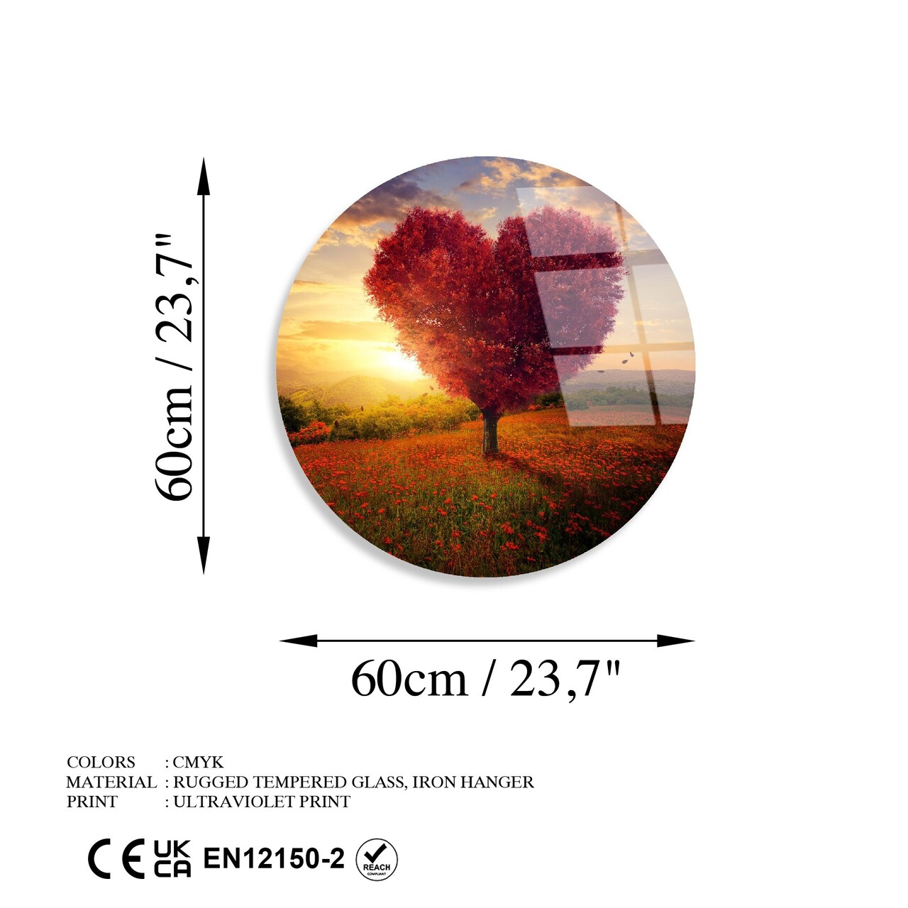 Tablou decorativ, UV-1127, Diametru: 60 cm, Multicolor - view 6