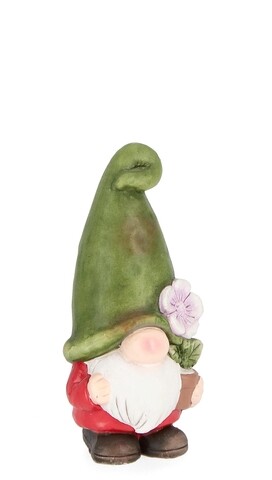 Decoratiune de gradina Blossom Gnome W-Flower, Bizzotto, 8 x 18.5 cm, teracota