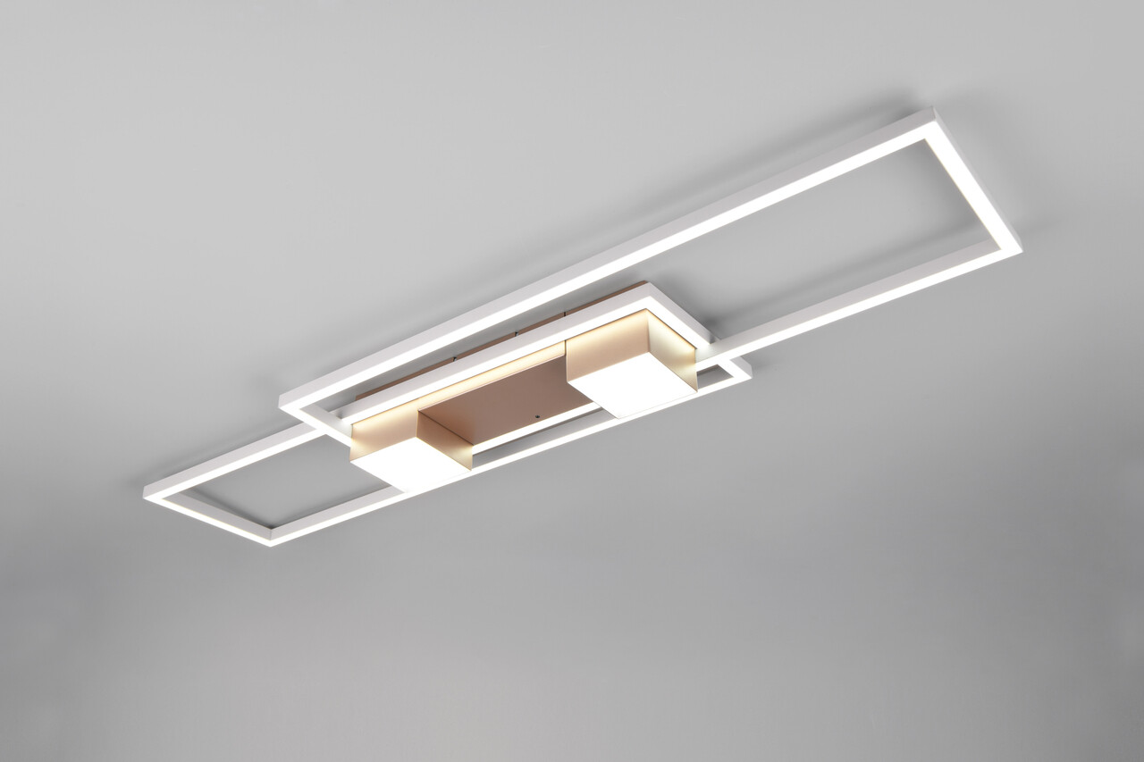 Plafoniera Albany, TRIO, 100x28x8 cm, 37W, 1x SMD, aluminiu, maro/alb - 1 | YEO