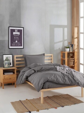 Set lenjerie de pat pentru o persoana 2 piese, Fresh Color – Grey, EnLora Home, Bumbac Ranforce EnLora Home