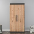 Dulap pentru haine, Arnetti, Akser, 90x180x45 cm, PAL, Pin Atlantic / Antracit