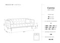 Canapea extensibila, Canna, Mazzini Sofas, 3 locuri, 225x100x85 cm, catifea, verde bottle