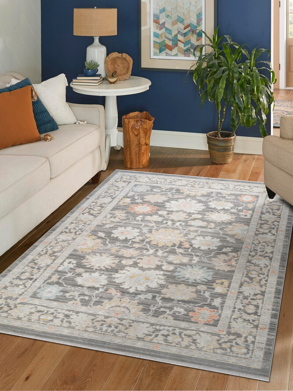 Covor, Rustik 2223, 160x230 cm, 51% BUMBAC/37% POLIPROPILENĂ/12% POLIESTER, Gri