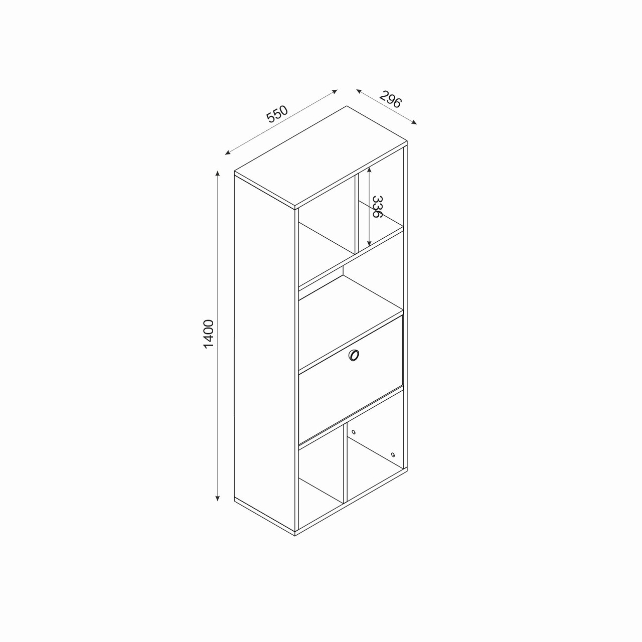 Corp biblioteca, Adore, Nkt-533-Tt-1, 72x110x34 cm, PAL, Stejar
