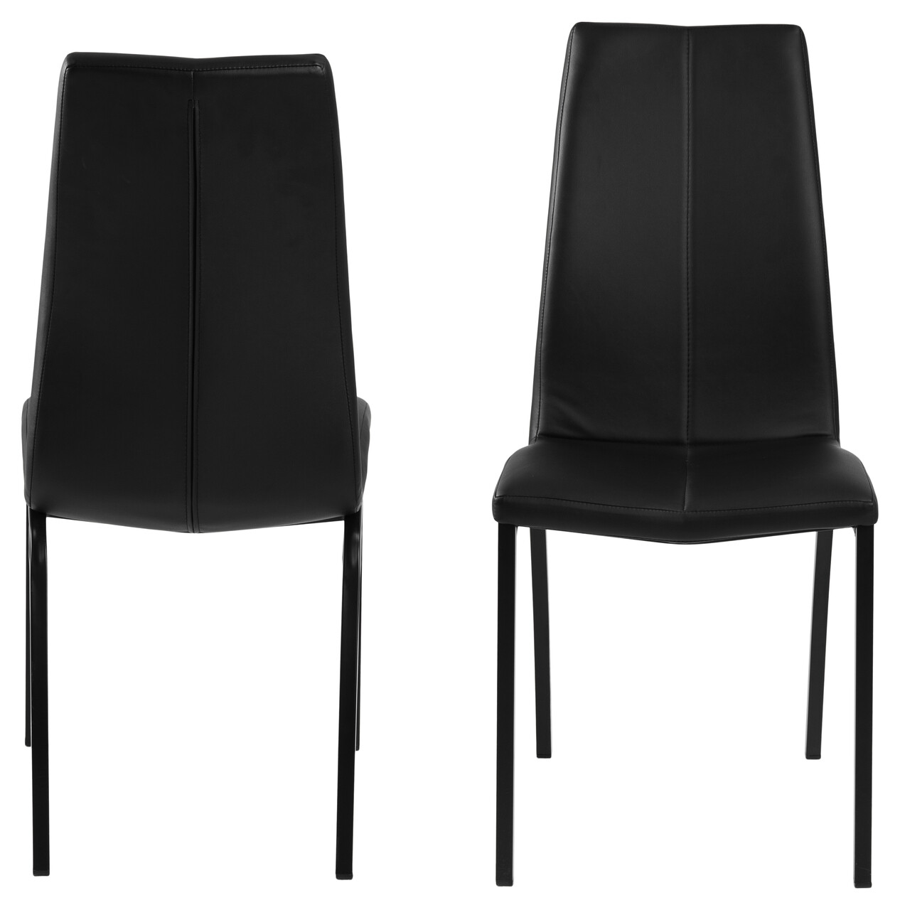 Scaun Asama, Actona, 43.5x57x95 cm, piele ecologica/otel, negru - view 11