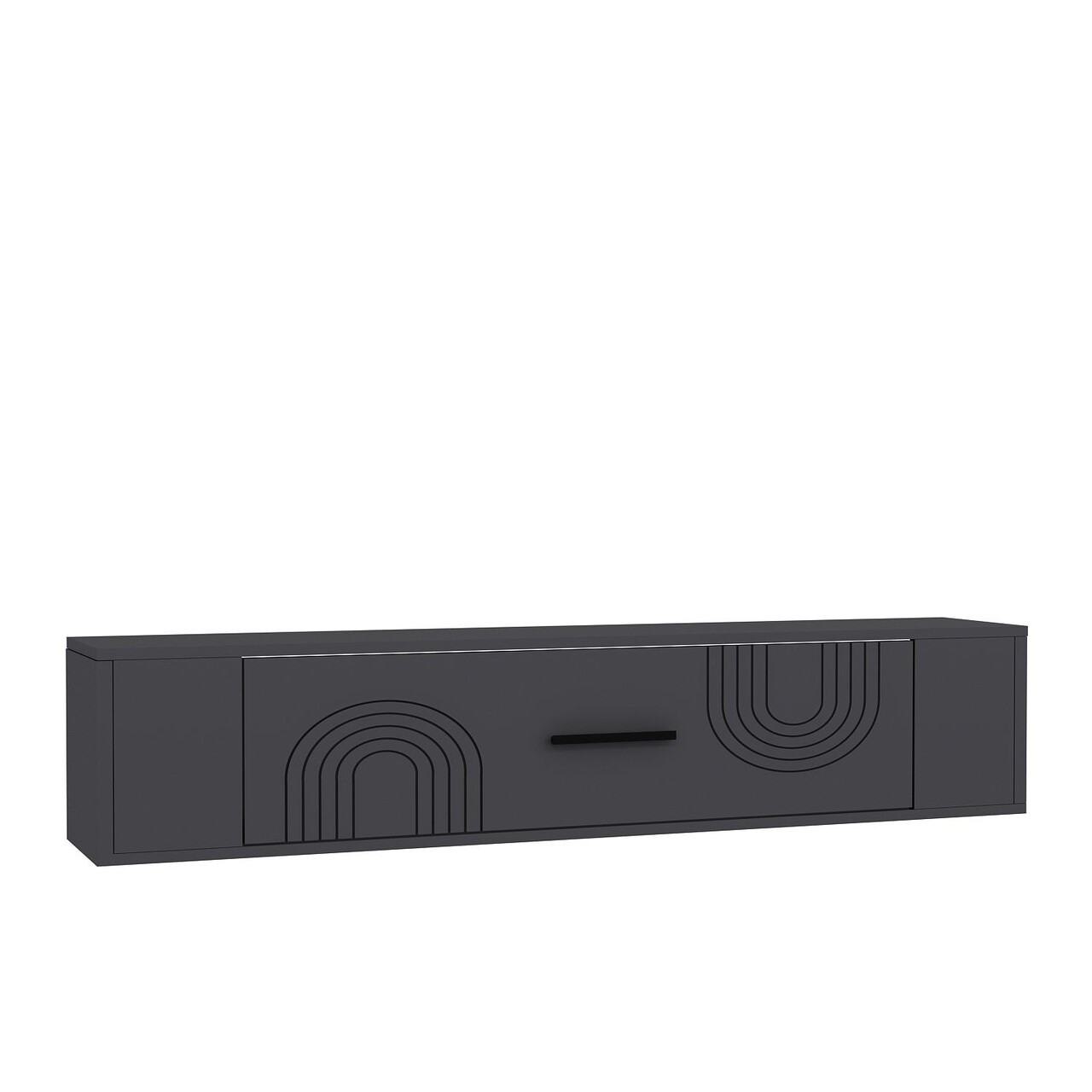 Comoda TV, Hanah Home, Restol 2, 120x33.2x26.4 cm, PAL , Antracit - view 5