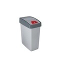 Cos de gunoi cu deschidere dubla, plastic, 25 L, argintiu