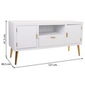 Comoda TV Creaciones Meng, 121x40.5x61.5 cm, MDF, alb/auriu