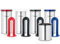 Organizator pentru 18 capsule de cafea, Brabantia, Matt Fingerprint Proof , 8.5x17 cm, inox, argintiu mat/transparent