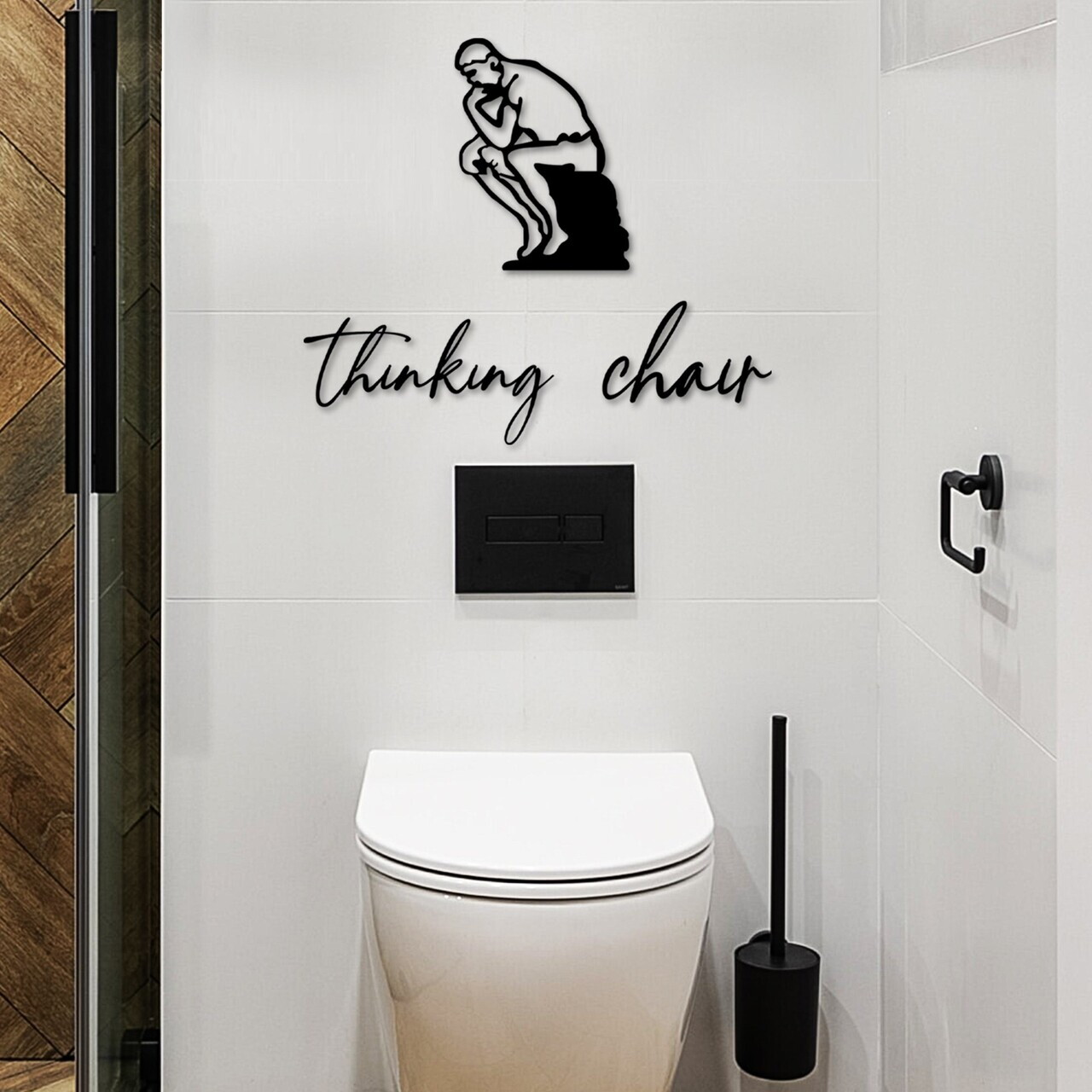 Decoratiune de perete, Thinking Chair, Dimensiune: 20 x 28 cm (1 bucată), Negru — imaginea 2