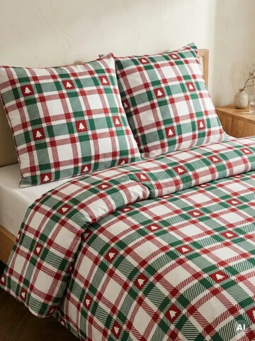 Lenjerie de pat dubla Adyga, Homla, 160x200 cm, 3 piese, microfibra din poliester, multicolor