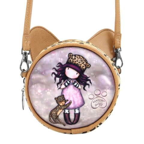 Geanta cu banduliera, gorjuss, leopard, 13.5 x 5.5 x 13.5 cm, poliester/poliuretan, multicolor