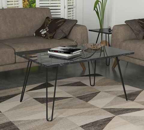 Masuta de cafea deren, furny home, 90x60x47 cm, negru