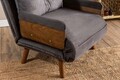 Canapea extensibilă cu 1 loc, Futon, 859FTN2332, Metal , Gri